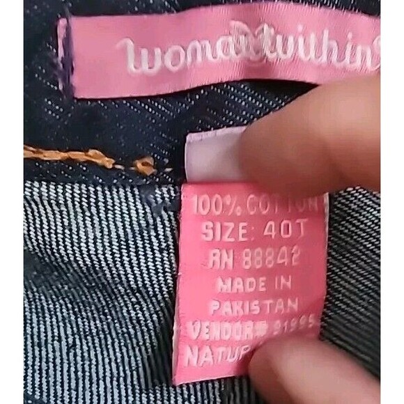 Woman Within Jeans NWOT Size 40T Natural Fit Dark Wash Denim Wide-Leg - Picture 3 of 7